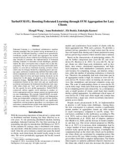 TurboSVM-FL: Boosting Federated Learning through SVM Aggregation for
  Lazy Clients