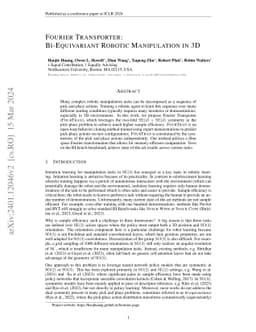 Fourier Transporter: Bi-Equivariant Robotic Manipulation in 3D