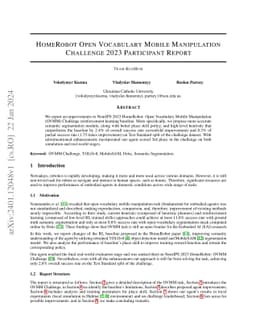 HomeRobot Open Vocabulary Mobile Manipulation Challenge 2023 Participant
  Report (Team KuzHum)