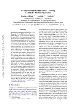 An Empirical Study of In-context Learning in LLMs for Machine
  Translation