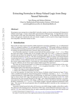 Extracting Formulae in Many-Valued Logic from Deep Neural Networks