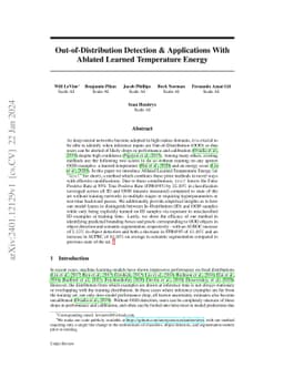 Out-of-Distribution Detection & Applications With Ablated Learned Temperature Energy