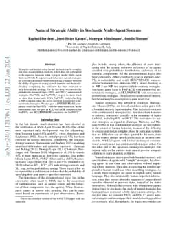 Natural Strategic Ability in Stochastic Multi-Agent Systems