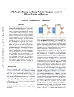 APT: Adaptive Pruning and Tuning Pretrained Language Models for
  Efficient Training and Inference