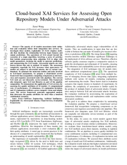 Cloud-based XAI Services for Assessing Open Repository Models Under
  Adversarial Attacks