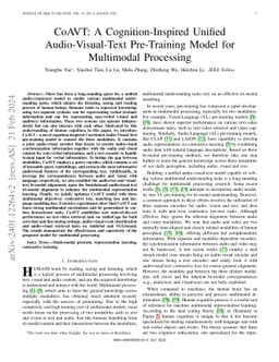 CoAVT: A Cognition-Inspired Unified Audio-Visual-Text Pre-Training Model
  for Multimodal Processing