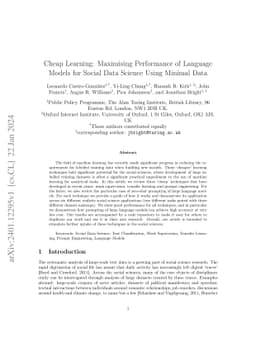 Cheap Learning: Maximising Performance of Language Models for Social
  Data Science Using Minimal Data