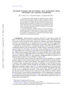 Transfer Learning for Functional Mean Estimation: Phase Transition and
  Adaptive Algorithms