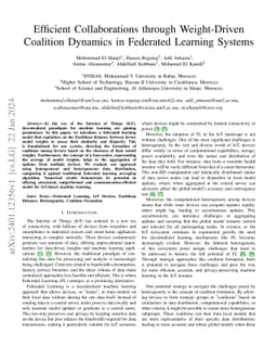 Efficient Collaborations through Weight-Driven Coalition Dynamics in
  Federated Learning Systems