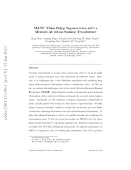 MAST: Video Polyp Segmentation with a Mixture-Attention Siamese
  Transformer