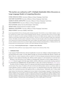 "The teachers are confused as well": A Multiple-Stakeholder Ethics
  Discussion on Large Language Models in Computing Education