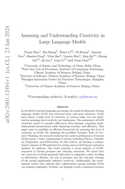 Assessing and Understanding Creativity in Large Language Models