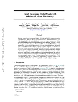 Small Language Model Meets with Reinforced Vision Vocabulary