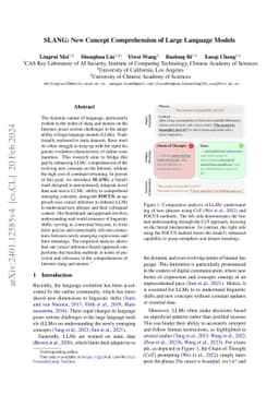 SLANG: New Concept Comprehension of Large Language Models