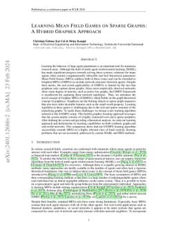 Learning Mean Field Games on Sparse Graphs: A Hybrid Graphex Approach