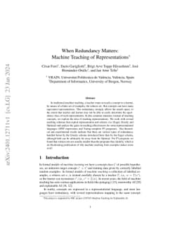 When Redundancy Matters: Machine Teaching of Representations