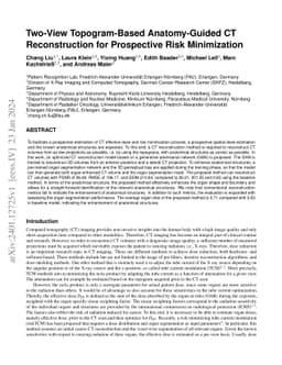 Two-View Topogram-Based Anatomy-Guided CT Reconstruction for Prospective
  Risk Minimization