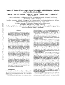 TNANet: A Temporal-Noise-Aware Neural Network for Suicidal Ideation
  Prediction with Noisy Physiological Data