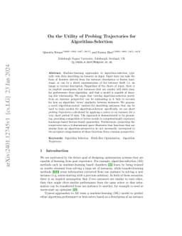 On the Utility of Probing Trajectories for Algorithm-Selection