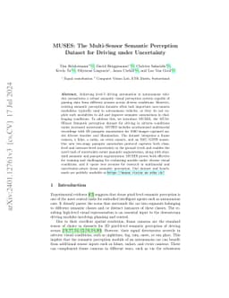 MUSES: The Multi-Sensor Semantic Perception Dataset for Driving under
  Uncertainty