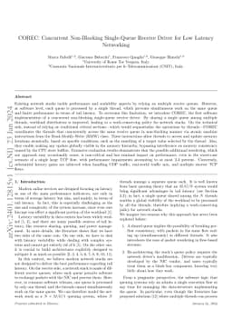 COREC: Concurrent Non-Blocking Single-Queue Receive Driver for Low
  Latency Networking