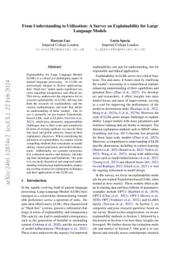 From Understanding to Utilization: A Survey on Explainability for Large
  Language Models