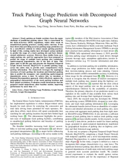 Truck Parking Usage Prediction with Decomposed Graph Neural Networks