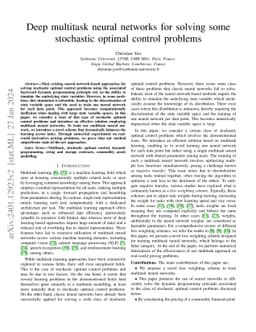 Deep multitask neural networks for solving some stochastic optimal
  control problems
