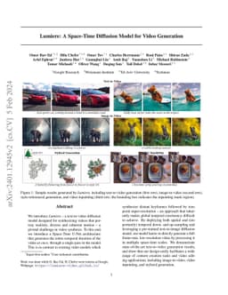 Lumiere: A Space-Time Diffusion Model for Video Generation