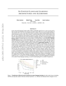 In-Context Language Learning: Architectures and Algorithms