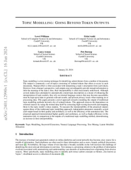 Topic Modelling: Going Beyond Token Outputs