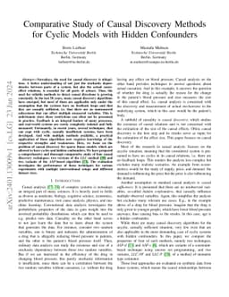 Comparative Study of Causal Discovery Methods for Cyclic Models with
  Hidden Confounders