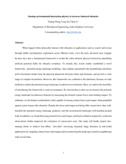 Force sensing to reconstruct potential energy landscapes for cluttered
  large obstacle traversal