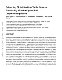 Enhancing Global Maritime Traffic Network Forecasting with
  Gravity-Inspired Deep Learning Models