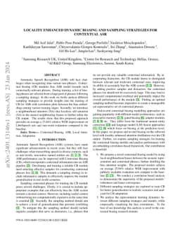 Locality enhanced dynamic biasing and sampling strategies for contextual
  ASR