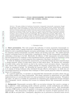 Constructing a fully homomorphic encryption scheme with the Yoneda Lemma