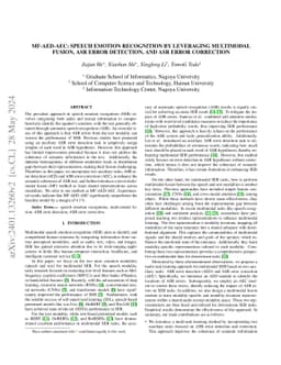 MF-AED-AEC: Speech Emotion Recognition by Leveraging Multimodal Fusion,
  Asr Error Detection, and Asr Error Correction