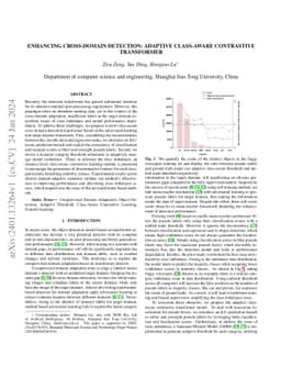 Enhancing cross-domain detection: adaptive class-aware contrastive
  transformer