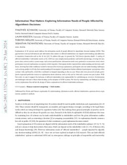 Information That Matters: Exploring Information Needs of People Affected
  by Algorithmic Decisions