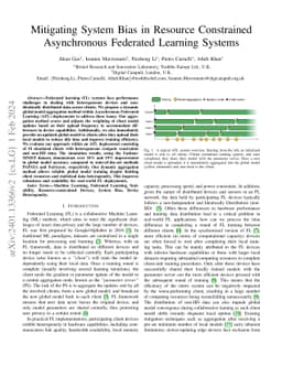 Mitigating System Bias in Resource Constrained Asynchronous Federated
  Learning Systems