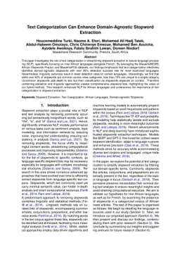Text Categorization Can Enhance Domain-Agnostic Stopword Extraction