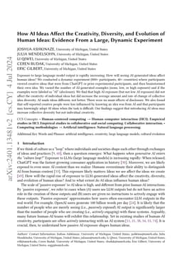How AI Ideas Affect the Creativity, Diversity, and Evolution of Human
  Ideas: Evidence From a Large, Dynamic Experiment