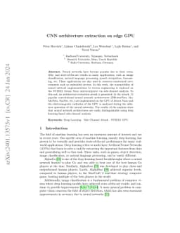 CNN architecture extraction on edge GPU