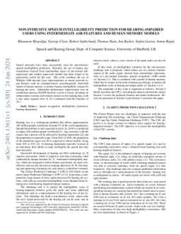Non-Intrusive Speech Intelligibility Prediction for Hearing-Impaired
  Users using Intermediate ASR Features and Human Memory Models