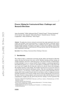 Process Mining for Unstructured Data: Challenges and Research Directions