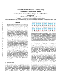 Toward Robust Multimodal Learning using Multimodal Foundational Models