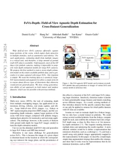 FoVA-Depth: Field-of-View Agnostic Depth Estimation for Cross-Dataset
  Generalization