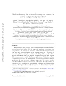Machine learning for industrial sensing and control: A survey and
  practical perspective