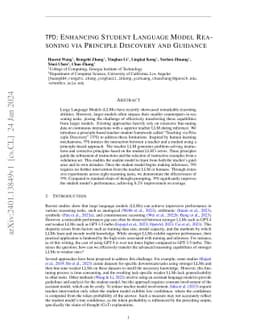TPD: Enhancing Student Language Model Reasoning via Principle Discovery
  and Guidance