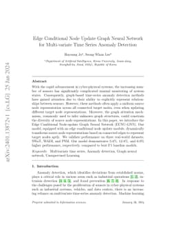 Edge Conditional Node Update Graph Neural Network for Multi-variate Time
  Series Anomaly Detection